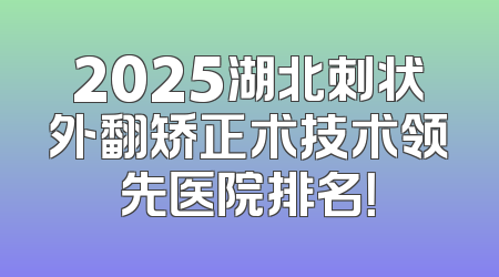2025湖北刺状外翻矫正术技术领先医院排名！