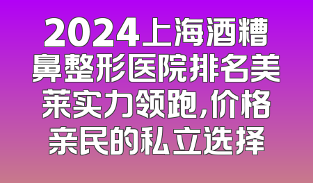 2024上海酒糟鼻整形医院排名美莱实力领跑，价格亲民的私立选择