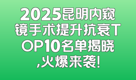 2025昆明内窥镜手术提升抗衰TOP10名单揭晓，火爆来袭！