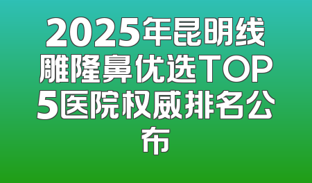 2025年昆明线雕隆鼻优选TOP5医院权威排名公布
