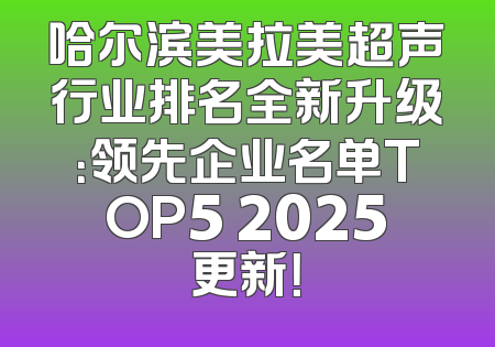 哈尔滨美拉美超声行业排名全新升级：领先企业名单TOP5 2025更新！
