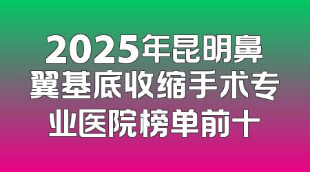 2025年昆明鼻翼基底收缩手术专业医院榜单前十