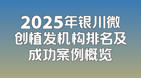 2025年银川微创植发机构排名及成功案例概览