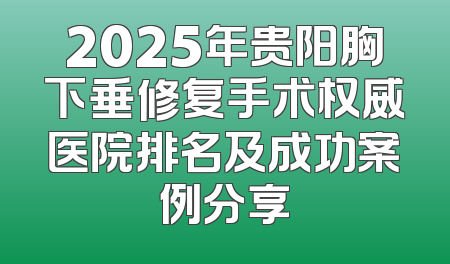 2025年贵阳胸下垂修复手术权威医院排名及成功案例分享