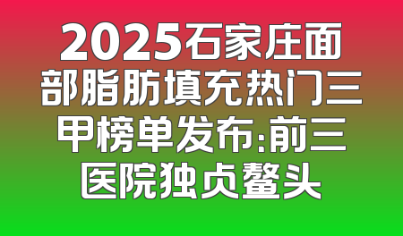 2025石家庄面部脂肪填充热门三甲榜单发布：前三医院独占鳌头