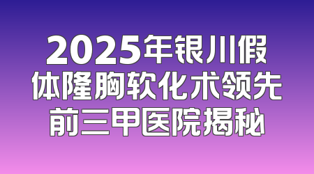 2025年银川假体隆胸软化术领先前三甲医院揭秘