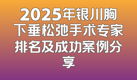 2025年银川胸下垂松弛手术专家排名及成功案例分享