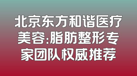 北京东方和谐医疗美容：脂肪整形专家团队权威推荐