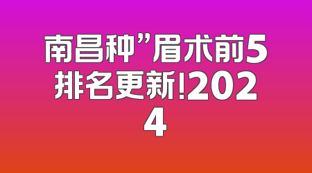 南昌种”眉术前5排名更新!2024