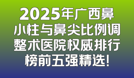 2025年广西鼻小柱与鼻尖比例调整术医院权威排行榜前五强精选！