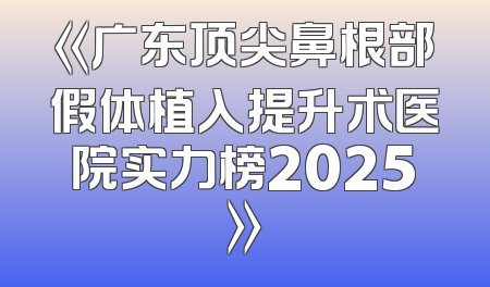 《广东顶尖鼻根部假体植入提升术医院实力榜2025》