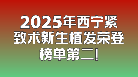 2025年西宁紧致术新生植发荣登榜单第二!