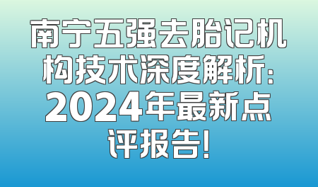 南宁五强去胎记机构技术深度解析：2024年最新点评报告！