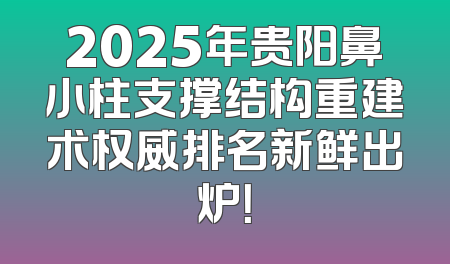 2025年贵阳鼻小柱支撑结构重建术权威排名新鲜出炉！