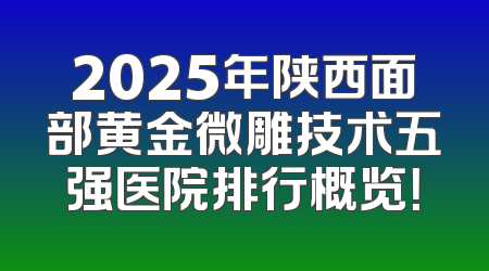 2025年陕西面部黄金微雕技术五强医院排行概览！