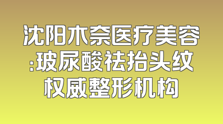 沈阳木奈医疗美容：玻尿酸祛抬头纹权威整形机构