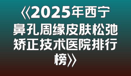《2025年西宁鼻孔周缘皮肤松弛矫正技术医院排行榜》