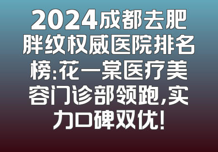 2024成都去肥胖纹权威医院排名榜：花一棠医疗美容门诊部领跑，实力口碑双优！