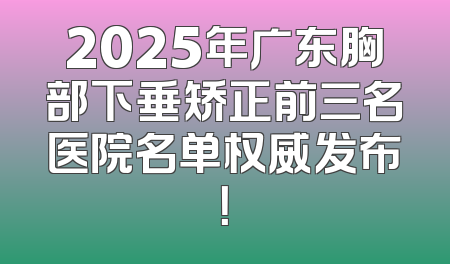 2025年广东胸部下垂矫正前三名医院名单权威发布！