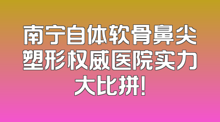 南宁自体软骨鼻尖塑形权威医院实力大比拼！