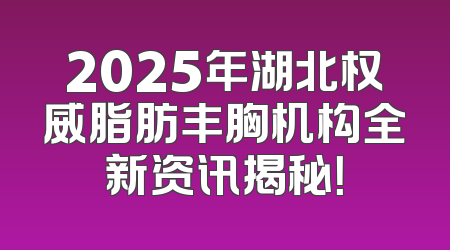 2025年湖北权威脂肪丰胸机构全新资讯揭秘！