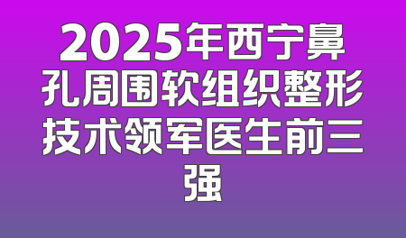 2025年西宁鼻孔周围软组织整形技术领军医生前三强