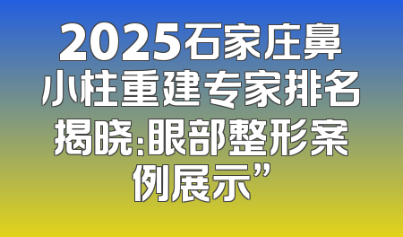 2025石家庄鼻小柱重建专家排名揭晓：眼部整形案例展示”
