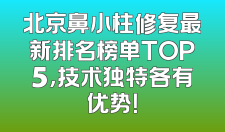 北京鼻小柱修复最新排名榜单TOP5，技术独特各有优势！
