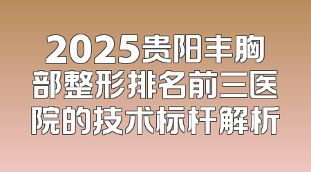 2025贵阳丰胸部整形排名前三医院的技术标杆解析