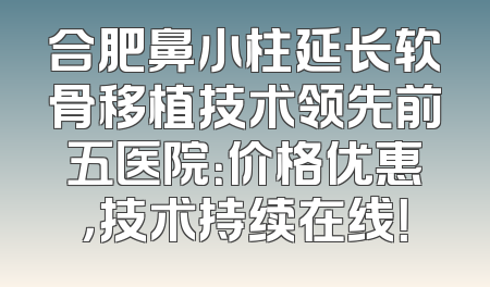 合肥鼻小柱延长软骨移植技术领先前五医院：价格优惠，技术持续在线！