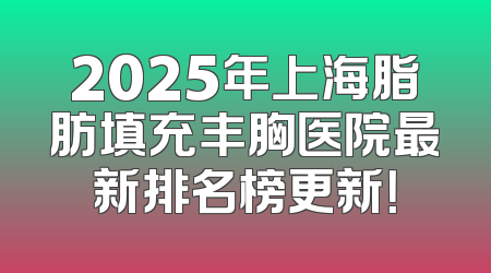 2025年上海脂肪填充丰胸医院最新排名榜更新！