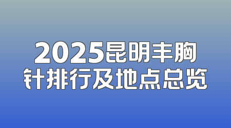 2025昆明丰胸针排行及地点总览