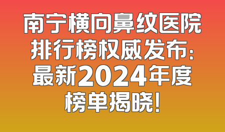 南宁横向鼻纹医院排行榜权威发布：最新2024年度榜单揭晓！