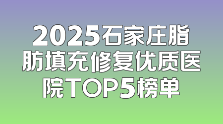 2025石家庄脂肪填充修复优质医院TOP5榜单
