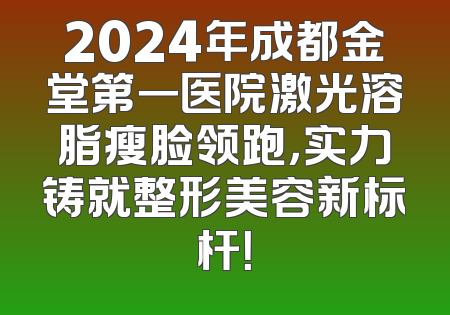 2024年成都金堂第一医院激光溶脂瘦脸领跑，实力铸就整形美容新标杆！