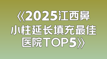 《2025江西鼻小柱延长填充最佳医院TOP5》
