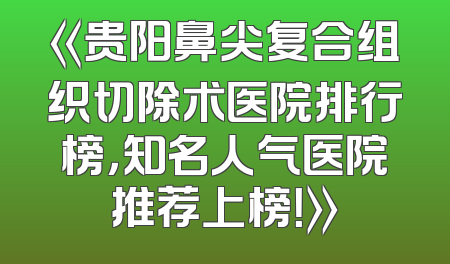 《贵阳鼻尖复合组织切除术医院排行榜，知名人气医院推荐上榜！》