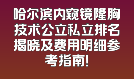 哈尔滨内窥镜隆胸技术公立私立排名揭晓及费用明细参考指南！