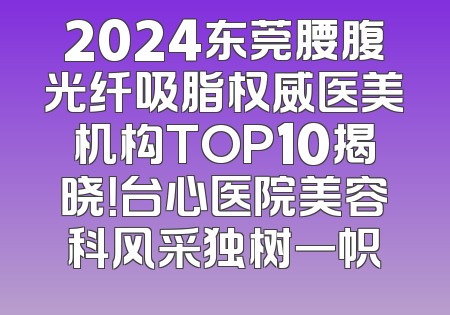2024东莞腰腹光纤吸脂权威医美机构TOP10揭晓！台心医院美容科风采独树一帜
