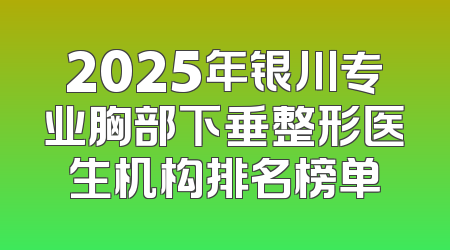 2025年银川专业胸部下垂整形医生机构排名榜单