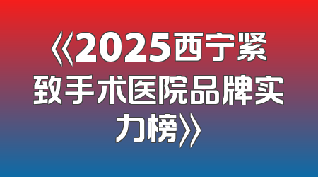 《2025西宁紧致手术医院品牌实力榜》