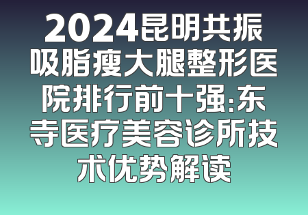 2024昆明共振吸脂瘦大腿整形医院排行前十强：东寺医疗美容诊所技术优势解读