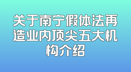 关于南宁假体法再造业内顶尖五大机构介绍