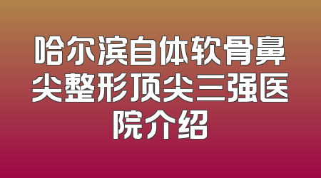 哈尔滨自体软骨鼻尖整形顶尖三强医院介绍