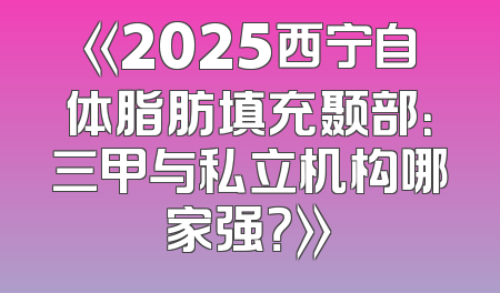《2025西宁自体脂肪填充颞部：三甲与私立机构哪家强？》