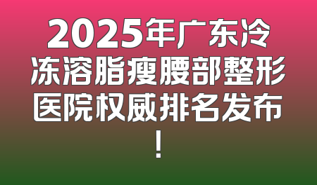 2025年广东冷冻溶脂瘦腰部整形医院权威排名发布！