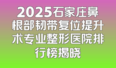 2025石家庄鼻根部韧带复位提升术专业整形医院排行榜揭晓