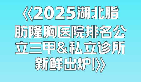 《2025湖北脂肪隆胸医院排名公立三甲&私立诊所新鲜出炉！》