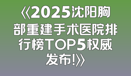 《2025沈阳胸部重建手术医院排行榜TOP5权威发布！》