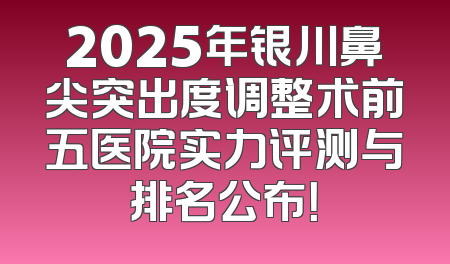 2025年银川鼻尖突出度调整术前五医院实力评测与排名公布！